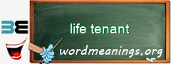 WordMeaning blackboard for life tenant